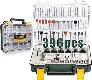 POPOMAN Rotary Tool Accessories Kit, 313pcs Grinding Polishing Drilling Kits, 1/8" Shank Electric Grinder Universal Fitment for Easy Cutting, Grinding, Sanding, Sharpening, Carving and Polishing