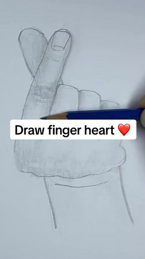 Draw finger heart ❤️ Easy drawing lesson for new artists on how to draw a finger heart. #draw #drawing #drawinglesson #drawheart