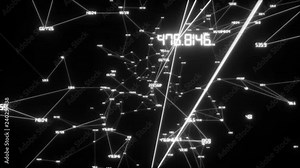 Neural network.Network Nodes - an abstract representation of generic nodes of data along various connection paths within a network. Seamless loop.