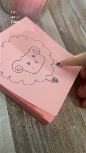 Sticky notes drawing- sheep | Easy Doodle #shorts #drawing