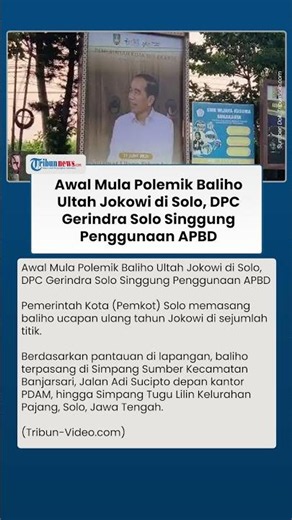 Baliho Ultah Jokowi di Solo Tuai Polemik, Gerindra Pertanyakan Transparansi Anggaran