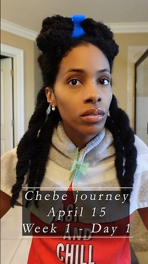 Chebe journey. Week 1 Day 1. Applying Chebe grease to my hair for length retention. #haircareroutine