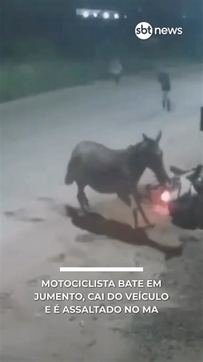 SBT News | Um motociclista foi assaltado na madrugada da última segunda-feira (26) próximo ao Anel Viário, em Imperatriz, no Maranhão. O crime ocorreu... | Instagram