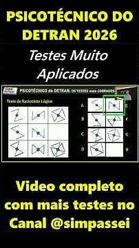 DETRAN Psychotechnical Test 2026. DETRAN Concentration Attention Test. DETRAN Psychometric Test