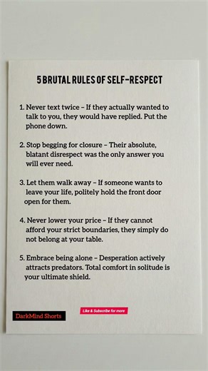 5 Brutal Rules to Command Ultimate Self-Respect (Stop Being Used) #selfrespect #psychologyfacts