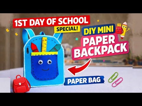 1st Day of School Special 🎒 DIY Mini Paper Backpack | Paper Bag