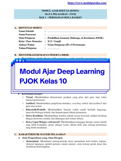 Modul Ajar Deep Learning PJOK Kelas 10 Kurikulum Merdeka Cek link di bio #modulajardeeplearning #modulajarkurikulummerdeka