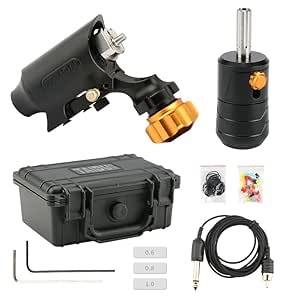 with rebound tattoo machine Slow frequency tattoo machine Direct drive motor tattoo machine (black)