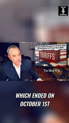 Trump's tariffs ARE a tax on Americans, despite what the Treasury Secretary insists. $195 billion in revenue last year, a 150% increase. #Tariffs #Economics #GovernmentRevenue #TaxPolicy #Finance | David Feldman Show