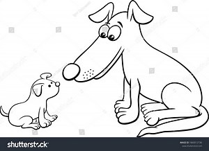 Black White Cartoon Illustration Little Puppy Stock Vector (Royalty Free) 1860012736 | Shutterstock