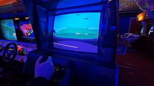 Rotunda's local arcade came through by offering him the chance to play on the rare 1992 Namco combat flight simulator Air Combat. Tasked with destroying enemy fighter jets before the timer expires, Rotunda had a “lock and load” mission that ended with an inaugural score of 18,050 points. #arcade | Twin Galaxies