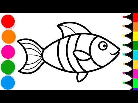 How to Draw a Cute Fish | Drawing and Coloring a Cute Fish | Fish Drawing