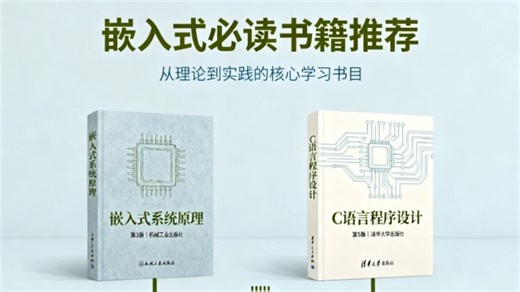 嵌入式入门书籍推荐，从C语言到单片机，从入门到就业，看完这几本书，薪资轻松过万~！
