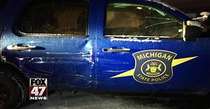 2 MSP cars hit in separate accidents Sunday night