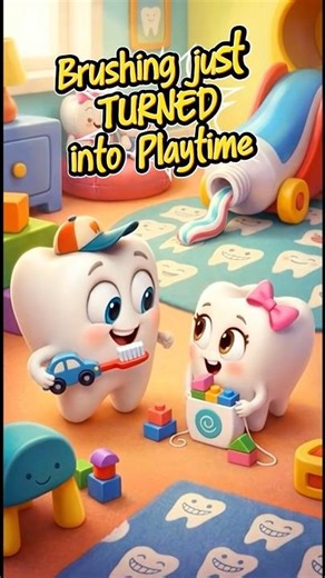 Brushing Just Turned Into Playtime 🦷✨ | Toothy & Twinkly #shorts #viralshorts #animatedshorts