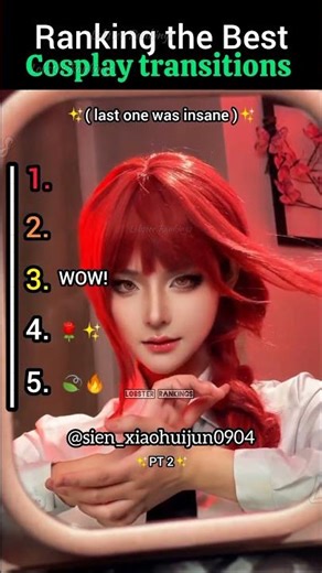 Ranking the Best Cosplay Transitions Pt:2 💀🔥| Lobster Rankings | #ranking #viral #funny #memes