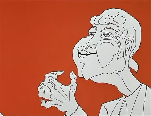 animation enjoyer on Instagram: "A fragment from "Hunger (La Faim)" (1974). Peter Foldes’ digital nightmare about appetite and excess. Made in Paris at the National Film Board of Canada’s satellite lab, it was one of the first films animated with computer interpolation, key-frames drawn by hand, every in-between calculated by a 1970s mainframe. The story is simple: a man eats, transforms, consumes everything, and becomes the thing he devours. It’s capitalism, hunger, and evolution in one fluid m