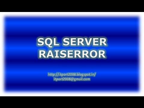 Raiserror in SQL Server