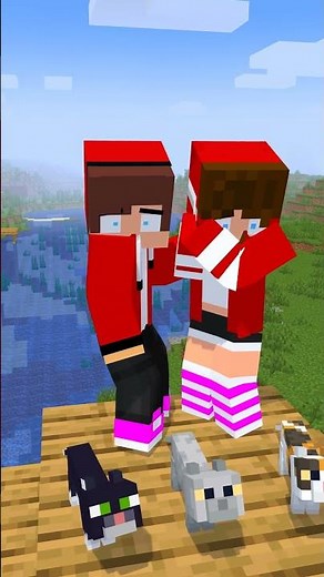 Ghost JJ's Sister meow-meow Creeper 🥺😇 - Maizen Minecraft Animation #maizen #minecraft #shorts