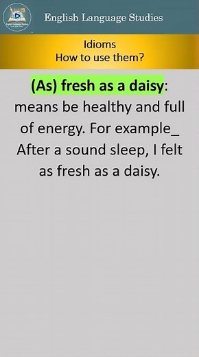 Idioms, (As) fresh as a daisy #english #easyenglisheveryday #englishidiom
