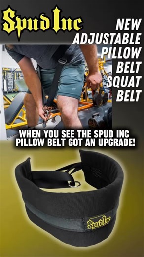 Introducing the new Spud Inc Adjustable Pillow Belt squat! This version has all the same softness and durability to handle any belt squat job you can throw at it. The material folds up and contours to any body type just like the regular Pillow belt squat belt only we added a slide buckle system taken from our regular adjustable belt squat belt. That version has been a staple around the world for over 20 years along with our regular belt squat belt. The regular Pillow Belt Squat Belt changed the 