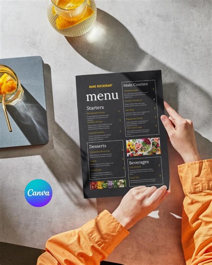 Editable Bistro Menu Templates in Canva | 6 Customizable PDF Menus for Restaurants & Cafés - Etsy