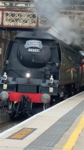 34067 "Tangmere" arrives into Preston #steam #train #railway #shorts
