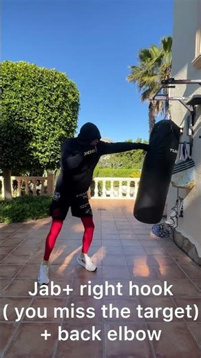 Jab+ hook+ back elbow