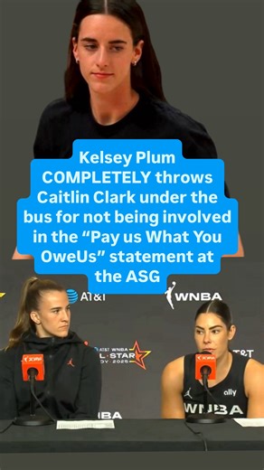 Kevin Clancy on Instagram: "Kelsey Plum COMPLETELY throws Caitlin Clark under the bus for not being involved in the planning of the “Pay us What You Owe Us” statement at the WNBA all star game"