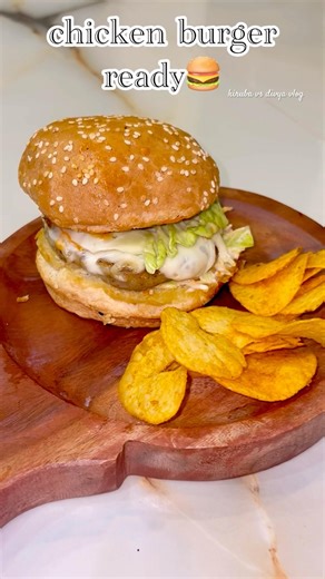 how to make chicken burger 🍔 easy chicken burger recipe in tamil #homemadeburger #chickenburger 🍔