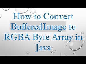 How to Convert BufferedImage to RGBA Byte Array in Java