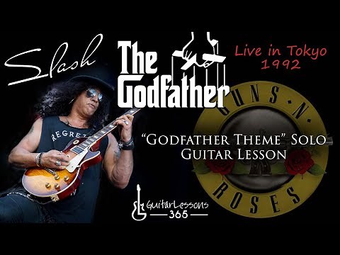 Slash - Godfather Theme Solo Guitar Lesson - Guns N' Roses Live in Tokyo 1992