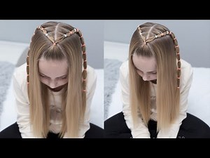 PEINADO FACIL PARA NIÑAS CON LIGAS Y CABELLO SUELTO - PEINADOS CON LIGAS - PEINADOS RAPIDOS