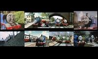 Mix of 8 videos from youtube : 8 Thomas and Friends episodes playing at once (Japanese)