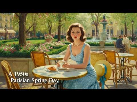 A 1950s Parisian Spring Day | Vintage Parkside Café Ballads (Sinatra • Elvis • Nat King Cole)