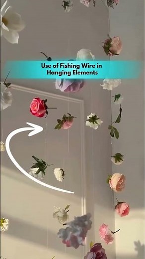 Use of Fishing wire in Hanging Elements! #eventproducts #fauxflowers