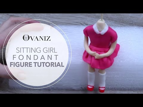How to make a fondant girl sitting | Sugar figures | How to make a fondant figure sitting |