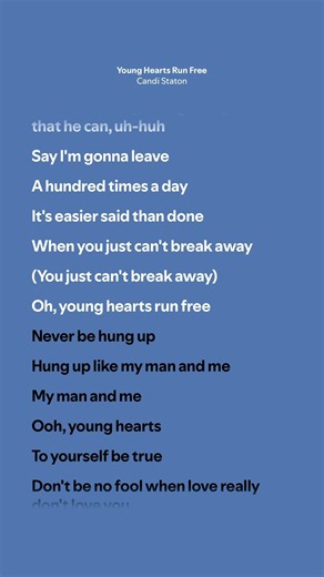 Young Hearts Run Free - Candi Staton (Lyrics)