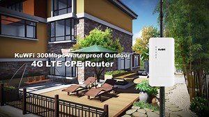 CE Certification KuWFi 300Mbps High Speed Lte 4g Wifi Router Outdoor LED Display Waterproof 4g Wireless Router with Sim Card