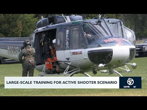 Large-scale training for active shooter scenario