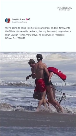 Trump to honor teen lifeguard after dramatic California ocean rescue goes viral