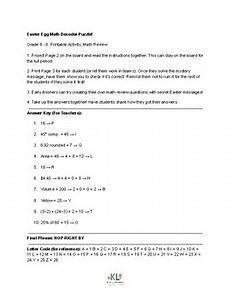 Easter Egg Math Decoder Puzzle