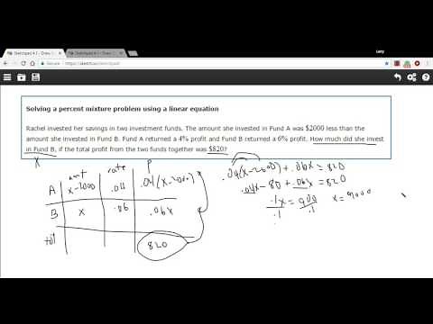 Solving a percent mixture problem with a linear equation