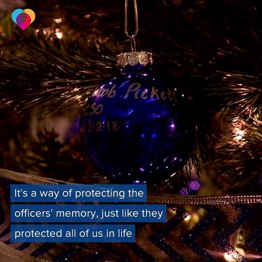 9.2M views · 1.6K reactions | HONORING THE FALLEN: This Christmas tree has 137 blue ornaments – each one honoring the life of an American police officer who died in the line of duty this year https://cbsn.ws/2GcFg6r | The Uplift | Facebook