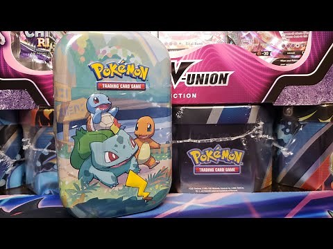 Pokémon Celebrations Kanto Starters Mini Tin Opening