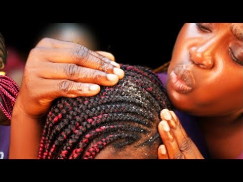 ASMR✨whisper and gum handpicking hair crust, scalp scratching