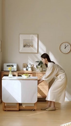 13K views · 56 reactions | Oak Solid Wood Foldable Dining Table with...