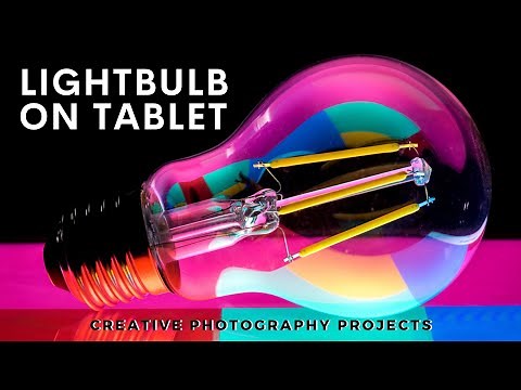 Lightbulb on tablet: Creative photography ideas for fun projects to try at home!