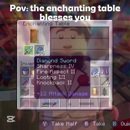 pov the enchanting table blesses you #minecraft #subscribe #memes