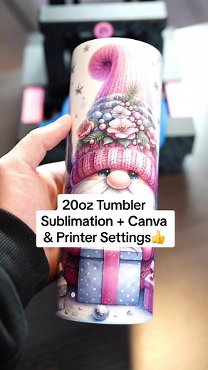 20oz Tumbler Sublimation Tutorial Canva and Printer Settings ✅ Lets sublimate a 20oz gnome christmas tumbler and go over our canva and printer settings These are all default settings using my Macbook and The Canva Pro membership👍 Code “COZYSZN” 15% off all Pinch Perfect Products live right now😁 #sublimationtumbler #20oztumblerssublimation #seamlesstumbler #crafts #pinchperfect #tumblertipsandtricks #tumblersublimationtutorial #canva #CapCut